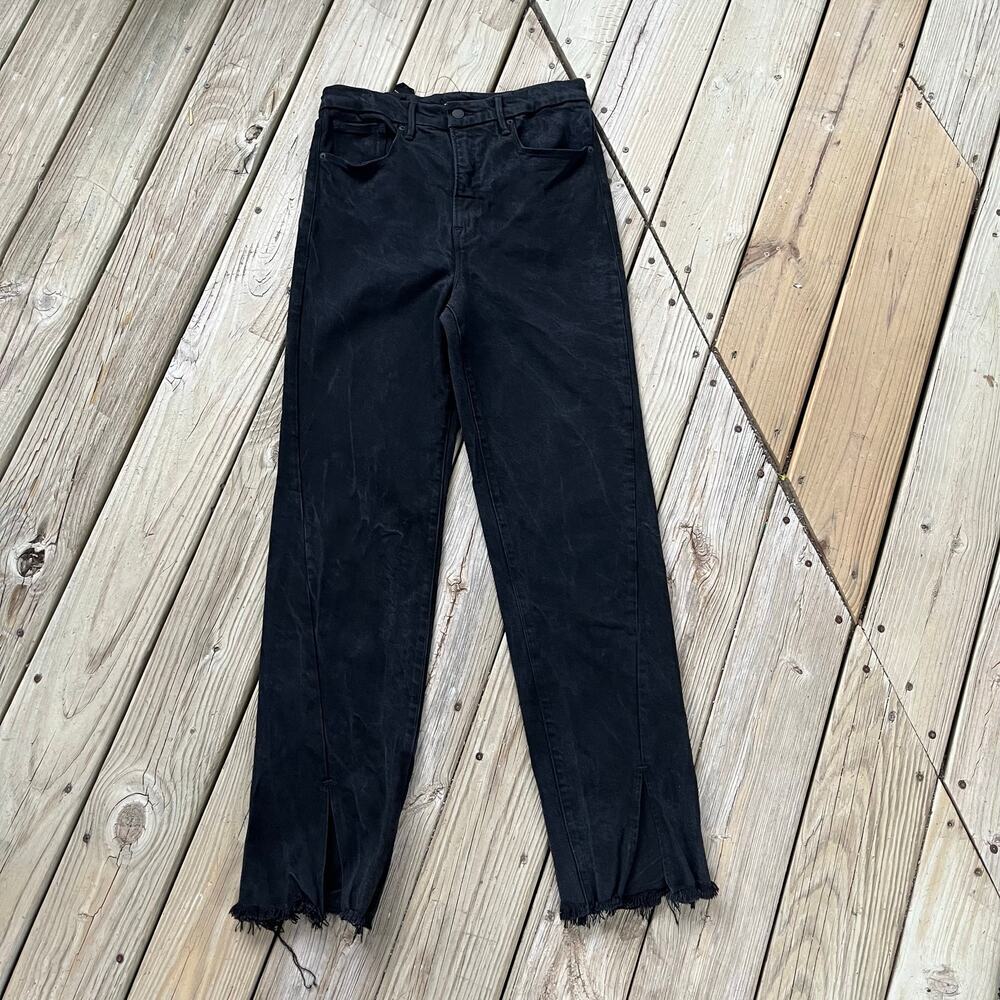 Good American Women's Good Boy Straight Leg Jeans Black Size 12/31. NWOT